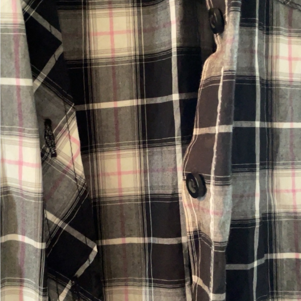 Torrid Black and Gray Plaid Shirt - Picture 2 of 4